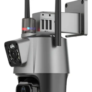 Câmera Segurança Wifi Ip Lente Dupla 2x 3mp Externa 360° A prova Dágua Cor Cinza - Imagem 3