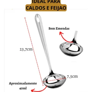 Kit 5 Utensílios Para Cozinha 100% Aço Inox 25cm - Imagem 5