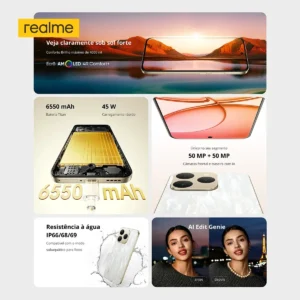Celular Realme 15t 5g 8gb 128gb Smartphone Dual Sim Nfc Branco - Imagem 2
