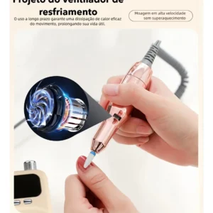 Lixadeira Eletrica Motor Unhas Nail Drill Portátil 40000 Rpm - Imagem 3