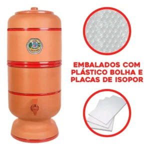 Filtro De Barro Santo Antonio 4 Litros Total 2+2 Completo 1 Vela - Imagem 6