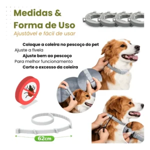 Coleira Anti Pulga Leishmaniose Carrapato Mosquito Cão Gato - Imagem 4
