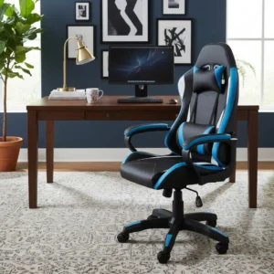 Cadeira Gamer Barata Ergonômica Python Fly Couro Sintético Cor Azul - Imagem 1