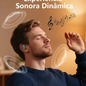 Fone de Ouvido Esportivo Bluetooth 6.0 Com Gancho Para Xiaomi Samsung iPhone Motorola Open Ear IPX7 À Prova D'Água 68h Bateria Para Corrida Academia Com Microfone Carregamento USB‑C Cor Preto - Imagem 6