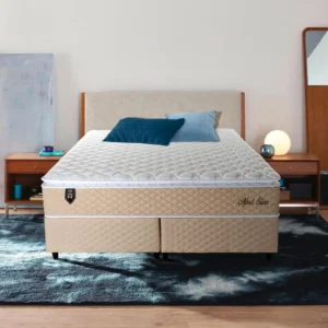 Cama Box King Size Alford 193x203x66 Bege C/ Molas Ensacadas - Imagem 3