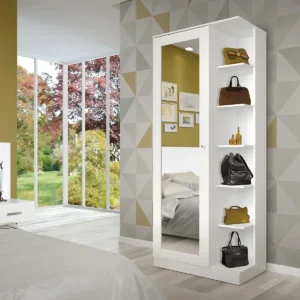 Sapateira 1 Porta Com Espelho Duetto Branco - Henn - Imagem 8