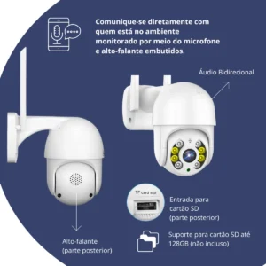 Câmera Ip A8 App Icsee Infravermelho Prova D'água Externa Wifi Hd Cor Branco - Imagem 7