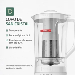 Liquidificador Turbo Power Mondial 550W L-99 WG - Imagem 4