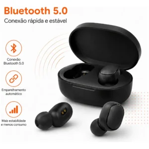 Fone De Ouvido Blueetoth Xiaomi Redmi Airdots 2 Preto - Imagem 3