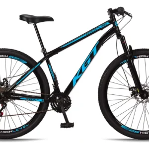 Bicicleta aro 29 KGT aço carbono freios a disco suspensão 21 marchas preta azul quadro 17 - Imagem 3