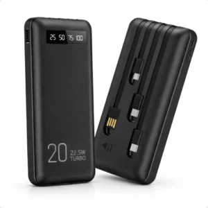 Power Bank 20000mah Carregador Portátil Turbo Rápido 22.5w Display Digital Preto - Imagem 1