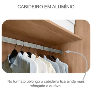 Guarda-Roupa Casal 3 Portas Correr Espelho MDF Fosco Horizonte Vegas - Imagem 7