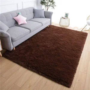 Tapete 2,00x1,50 Peludo Felpudo Sala E Quarto Cores Cor Chocolate Desenho Do Tecido Pelo Alto - Imagem 4