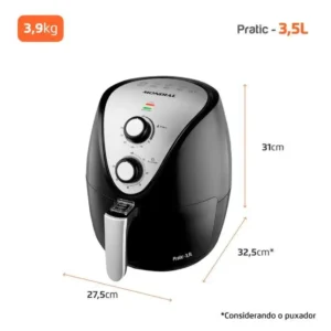 Mondial AF-30-I fritadeira elétrica air fryer sem óleo 3,5L cor preto e inox - Imagem 8