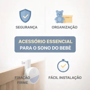 Suporte Ruído Branco Bebê Encaixe Seguro Berço Sem Furos - Imagem 8