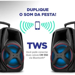 Caixa Amplificada Connect Power Plus CM-550 Preto Mondial - Imagem 5