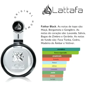 Perfume Árabe Masculino Fakhar Black Lattafa Edp 100ml - Imagem 3