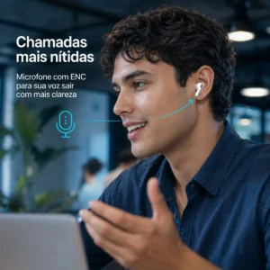 Fone De Ouvido Bluetooth 5.4 In-ear Fitness Academia Dgx Cancelamento Ruído Anc E Enc Carregamento Indução - Imagem 7