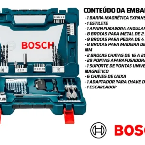 Jogo Kit Pontas Brocas 68 Peças Bosch Metal Com Maleta - Imagem 2