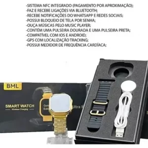 Relógio Smartwatch Edition Gold Bw15 Ultra Max 2 Pulseira - Imagem 8