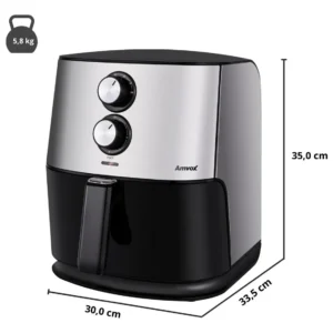 Air Fryer 7l 1500w Amvox Arf 1565 Tamanho Familia Inox - Imagem 4