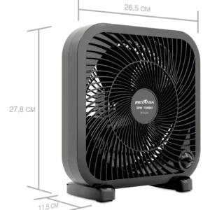 Ventilador Circulador Britânia 30w 3 Velocidades Bca25a Estrutura Preto Pás Preto Diâmetro 23 cm Frequência 60Hz Material das pás Plástico - Imagem 3