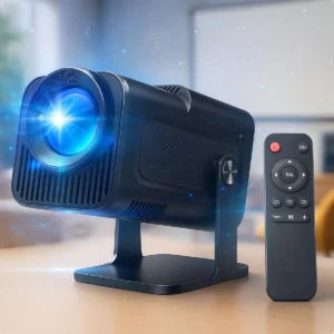 Projetor HY320 Davely Smart TV Android WiFi 6 390 ANSI Lumens Full HD Suporte 4K HDMI Bluetooth 85-200 Polegadas Alto Falante Com Controle Remoto Bivolt Portátil - Imagem 1