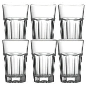 Jogo Kit 6 Copos Vidro Grosso 400ml Água Suco Drink Premium Cor Transparente Original line - Imagem 7