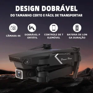 Mini Drone E88 Pro Com Câmera Dupla Wifi Com Case 2 Baterias + SCORELL Mini Controle Remoto Drone 2.4 Ghz - Imagem 5