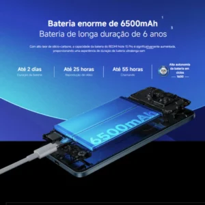 Smartphone Xiaomi Redmi Note 15 Pro 4g 8gb 256gb Tela Amoled 6.77 Câmera 200mp 6500mah Preto - Imagem 5