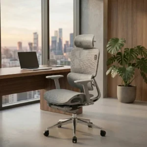 Cadeira Escritório Ergonômica Presidente Rija Diamond Cinza Tela Mesh - Imagem 1