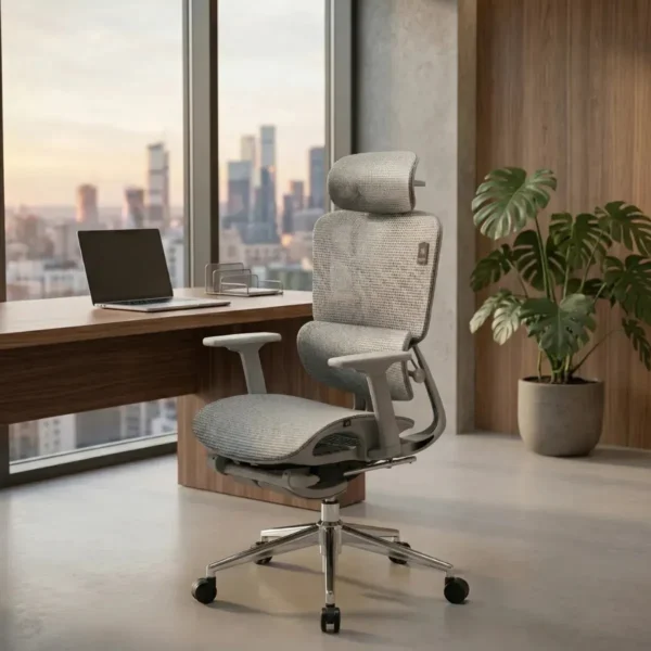 Cadeira Escritório Ergonômica Presidente Rija Diamond Cinza Tela Mesh