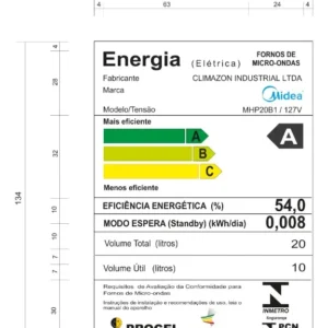 Micro-ondas 20l Branco Mastercook Midea - Imagem 8