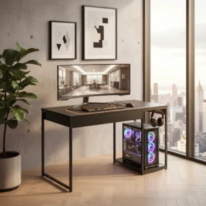 Escrivaninha Gamer Mesa Para Computador Com Suporte Para Cpu - Imagem 2