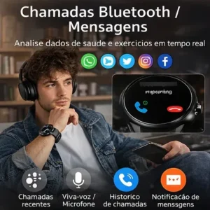 Relógio Inteligente Smartwatch Redondo Peje Pro Amoled Nfc - Imagem 7