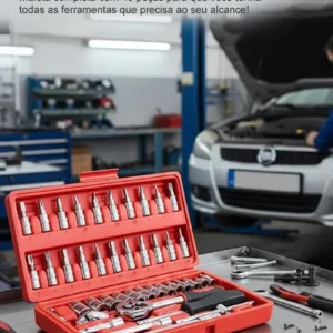 Kit 46 Ferramenta Jogo Chave Catraca Repara Moto Carros - Imagem 7
