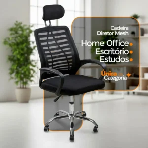 Cadeira de escritório Oficial Webshop Diretor Mesh Dir360 ergonômica preta com estofado de malha - Imagem 4