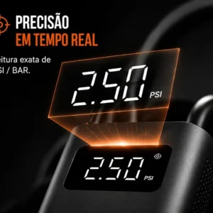 Mini Compressor Digital Hold On Bomba De Encher Pneus Portátil Para Carro Bicicleta Motocicletas Cor Preto Com Calibrador - Imagem 6
