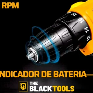 Furadeira Parafusadeira Sem Fio A Bateria Tb-12e 12v 3/8 10mm Com Maleta E Acessórios The Black Tools - Imagem 4