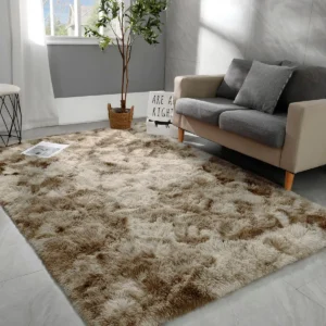 Tapete 2,00x1,50 Peludo Felpudo Para Sala e Quarto Cores Cor Bege-mesclado Desenho Do Tecido Pelo Alto Casa Laura Enxovais Tapete Médio Para Sala 2x1,5m, Antiderrapante e Lavável - Bege Mesclado - Imagem 1