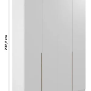 Guarda-roupa Solteiro 4 Portas 2 Gavetas Branco MDF Manbel 56x160,5x232,2 cm - Imagem 5