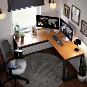 Mesa Escrivaninha Para Pc De Canto Berlim Em L Para Computador Home Office Estudo Trabalho Gamer Moderna Cinamomo Preta - Imagem 1
