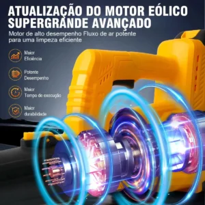 Soprador De Folhas Elétrico Profissional Turbo Super Potente 60000rpm RPM Bateria Bivolt Sem Fio - Mestri M136 - Imagem 3
