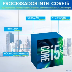Computador Completo BluePC Office Intel Core i5 4570 (4ª Geração), 16GB RAM, 240GB SSD, Monitor 20" 75hz HDMI, Windows 10 Pro - CDF-099OF - Imagem 5