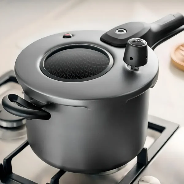Panela de Pressão 4,5l com Fechamento Externo Tampa com Visor de Vidro Antiaderente Grafite MTA