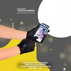 Par Luva Motoqueiro Térmica E Impermeável Com Touch Screen Cor Preto Tamanho Único - Imagem 3