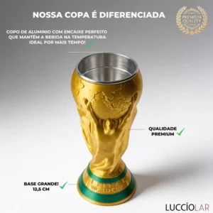 Copo Taça Copa Do Mundo 2026 Trofeu Fifa Premium 500ml Ouro - Imagem 4