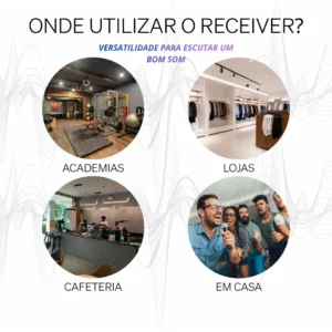 Amplificador Som Ambiente Bluetooth USB FM 4 Canais 125W RMS Receiver P/ Igreja Loja Restaurante Consultório RC7000BT Bivolt - Imagem 3