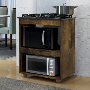 Balcão de Cozinha Turim 5 Bocas Kaiki Ypê com Recorte para Cooktop - Imagem 1