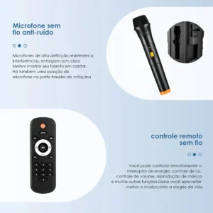 Torre De Som Graves Potentes Bass Boost, Iluminação Colorida, Karaokê, Party Speaker Caixa De Som Amplificada Caixa De Som Bluetooth Usb Tf Mic Dc5v Aux Amplificador Duplo Com Tela De Exibição - Imagem 6